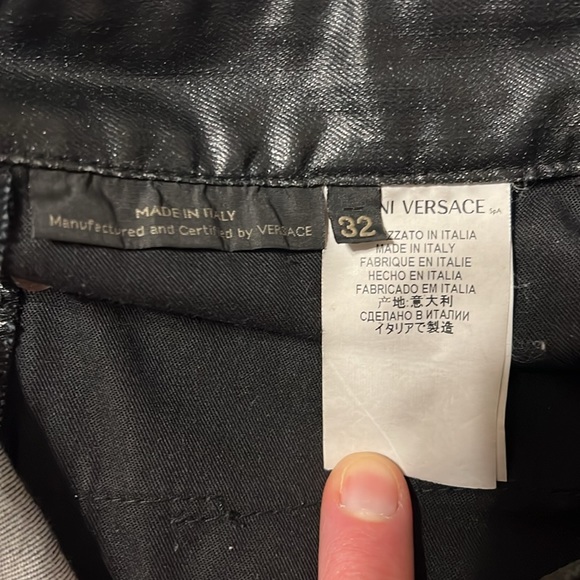 Versace Leather Effect Waxed Denim - Picture 6 of 6